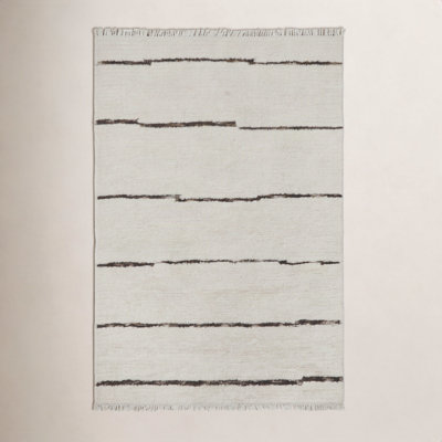 Hand-Woven Striped Wool Rug