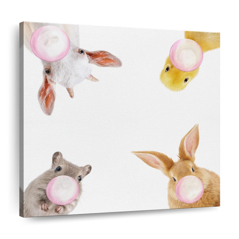 " Fluffy Bubble Gum Animals " by Emma P, 10" H x 10" W
