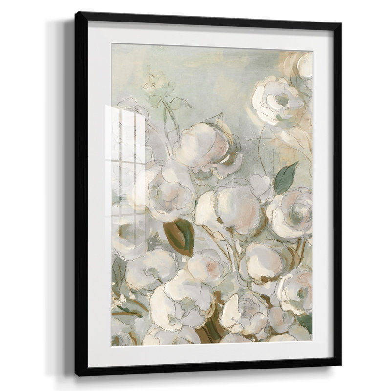 Impasto II - Toile tendue avec châssis, Papier avec cadre noir, Blanc