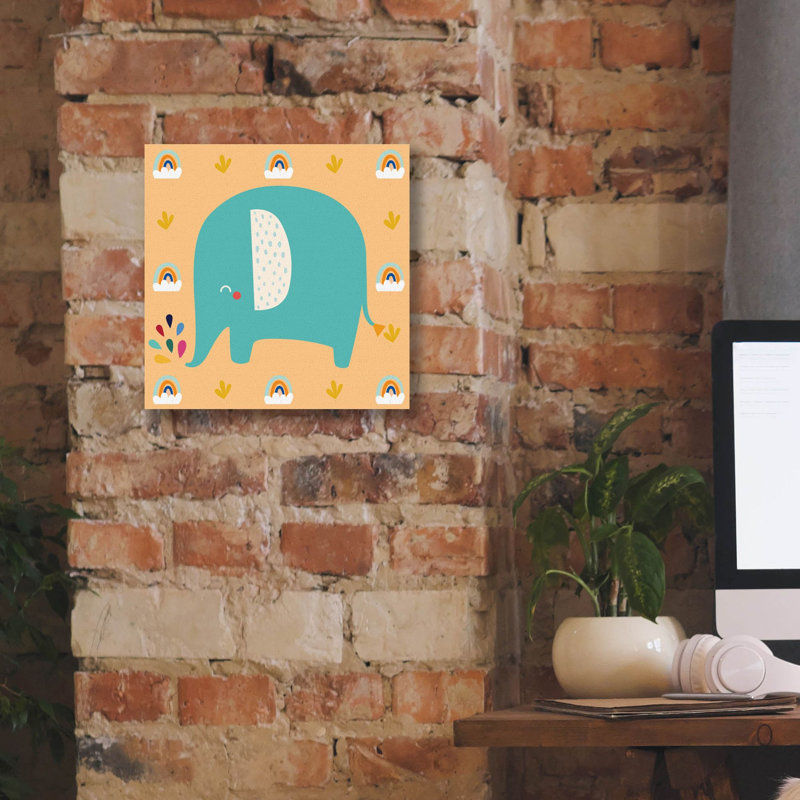 «Cute Elephant» par Epic Portfolio, art mural sur toile, H 12 po x l 12 po x P 0,75 po
