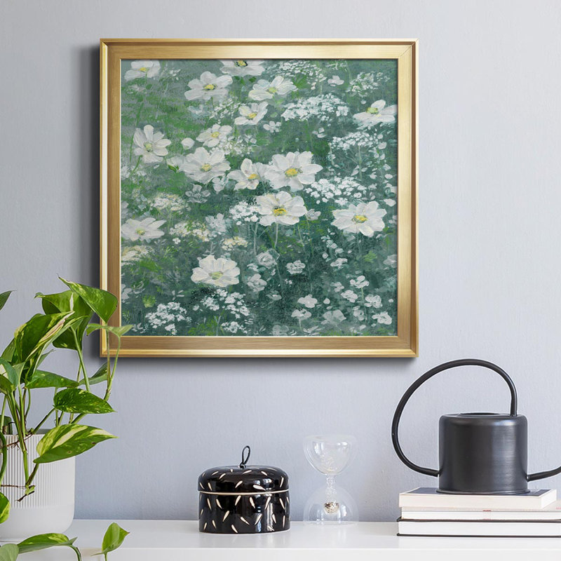 Springtime Garden - Peinture sur toile encadrée, Cadre doré, H 34,5 po x l 34,5 po x P 1,5 po