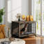 Meuble de rangement pour chien de 27 po / 38,5 po, table d'appoint avec roulettes, tapis et plateau-471388702-471388701
