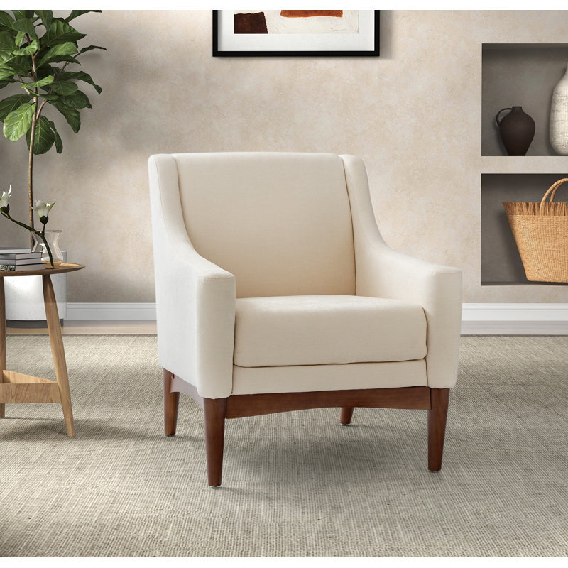 Skrolan Upholstered Armchair, Ivory