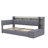 Twin Size Upholstered Daybed with Trundle, Storage, LED Light & USB Charging,Grey-1869391447-1869391445