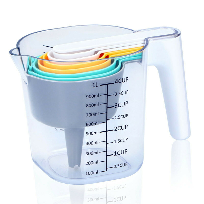 Belfry Kitchen Samantha 9 Piece Plastic Measuring Cup and Spoon Set