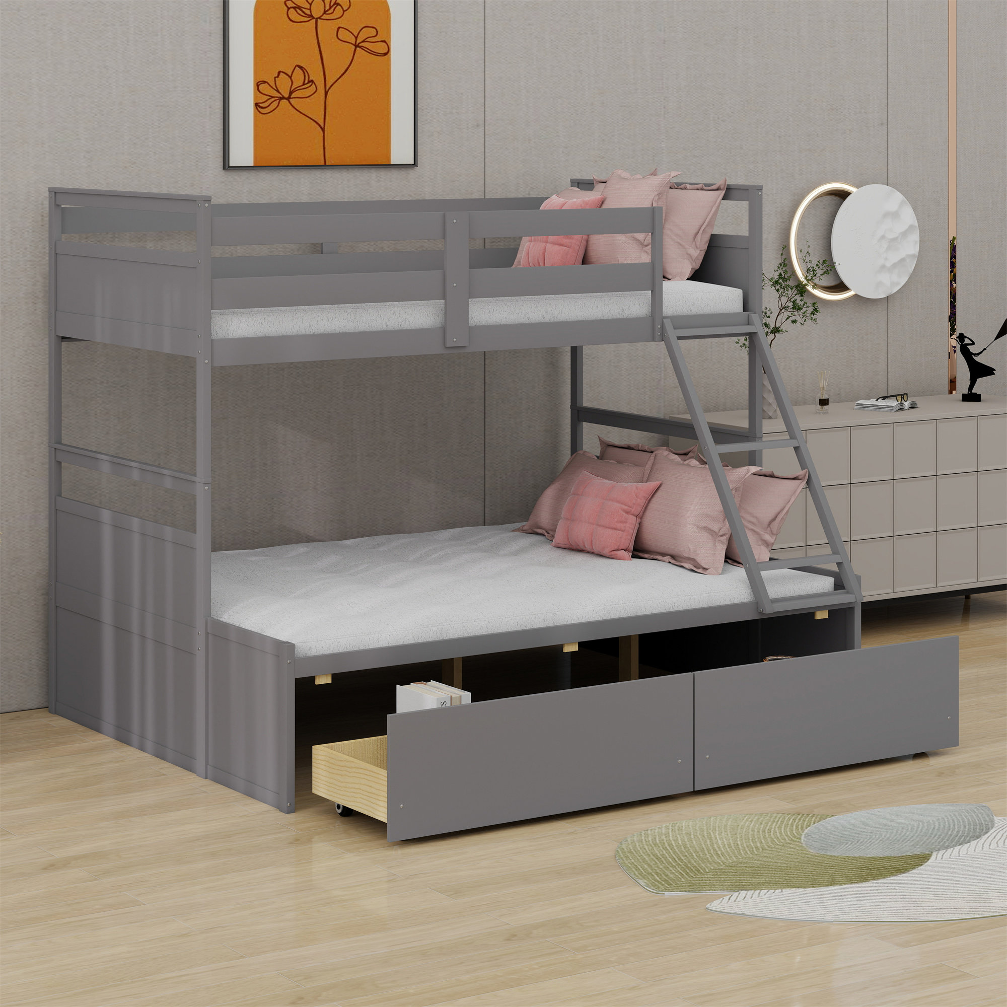 Harriet Bee Bunk Bed With Storage Drawers - Wayfair Canada