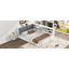 Lit plateforme en bois avec tête de lit, tablettes et 2 tiroirs-263811664