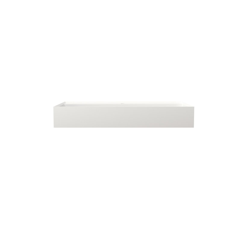 Meuble-lavabo de salle de bain en résine solide à surface solide - blanc mat, 34,14 lb, 32,27 po de profondeur, 19,45 po de largeur, 4,81 po de hauteur, convient à tous les décors, aux taches et aux égratignures, au mur ou au comptoir,