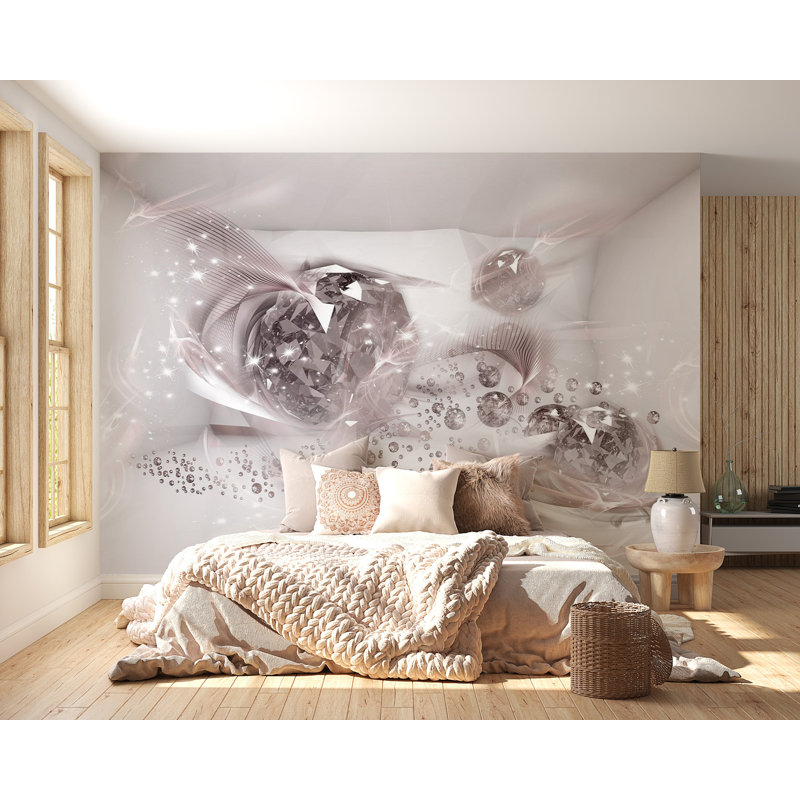 Papier peint adhésif Clearwater, Violet, L 173 po x L 124 po