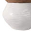 Pot de fleurs d'intérieur en terre cuite à motif texturé d'intérieur et de jardin - 7 po blanc et brun clair