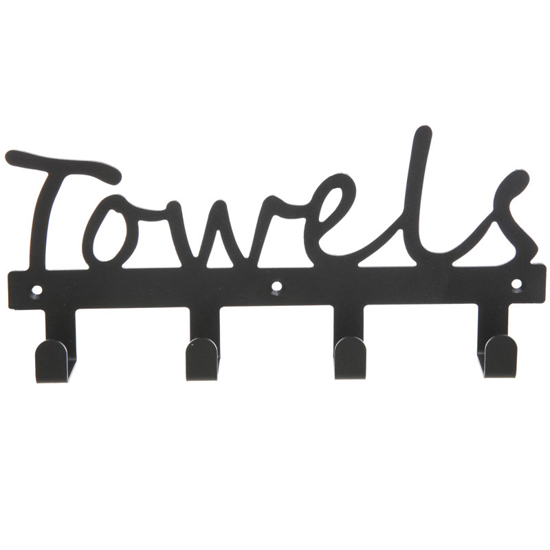 Bathroom 26cm Wall Mounted Towel Bar, Black