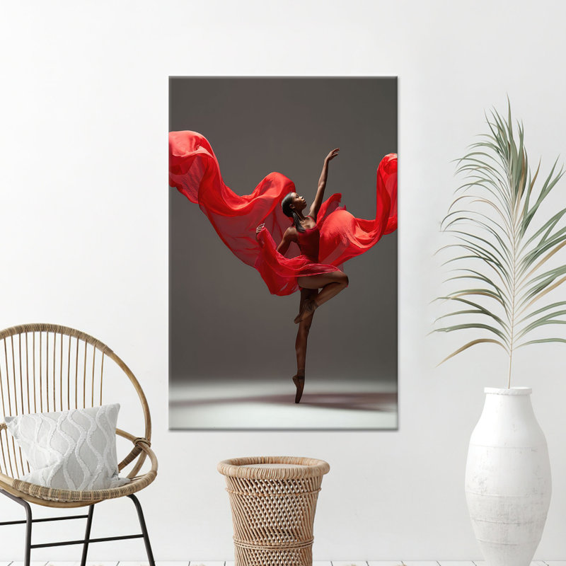 Art abstrait abstrait bohémien: ballerine noire, reproduction sur toile 1P, 67 po H x 47,3 po l