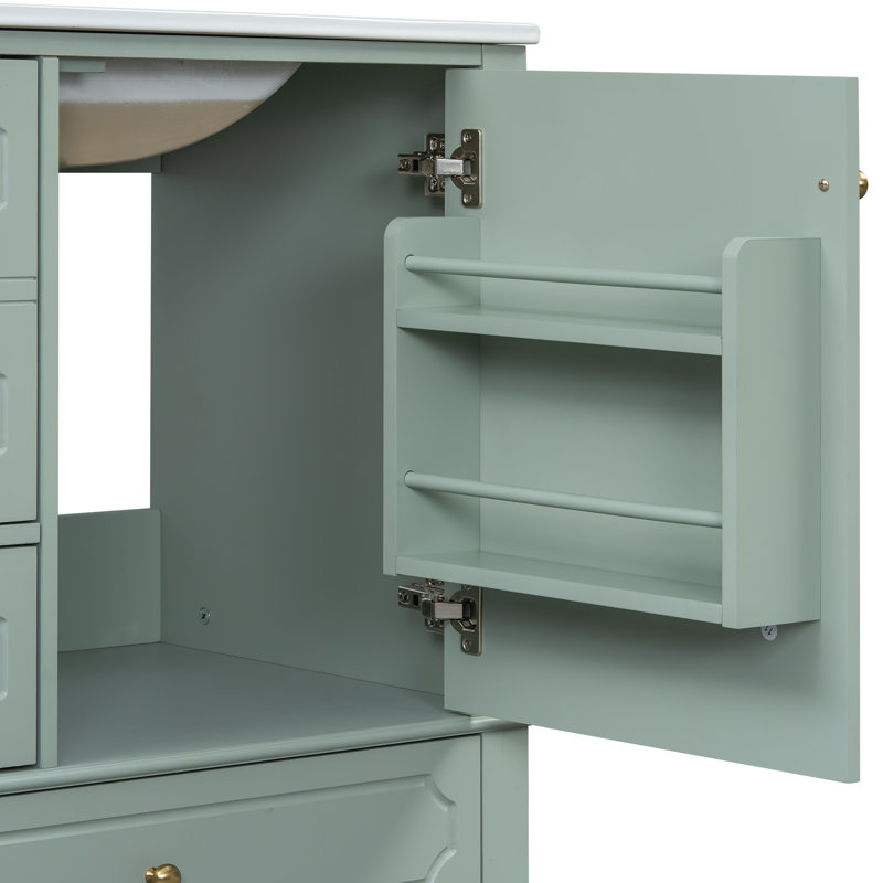 Meuble-lavabo 30 po avec lavabo, Vert