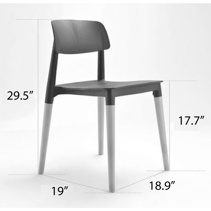 Conti Worcester Stacking Side Chair, Grey