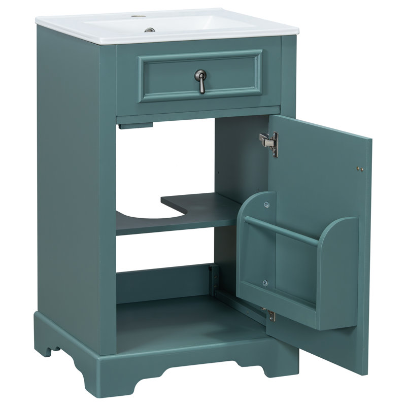 Meuble-lavabo avec lavabo, porte à fermeture douce, petites salles de bain