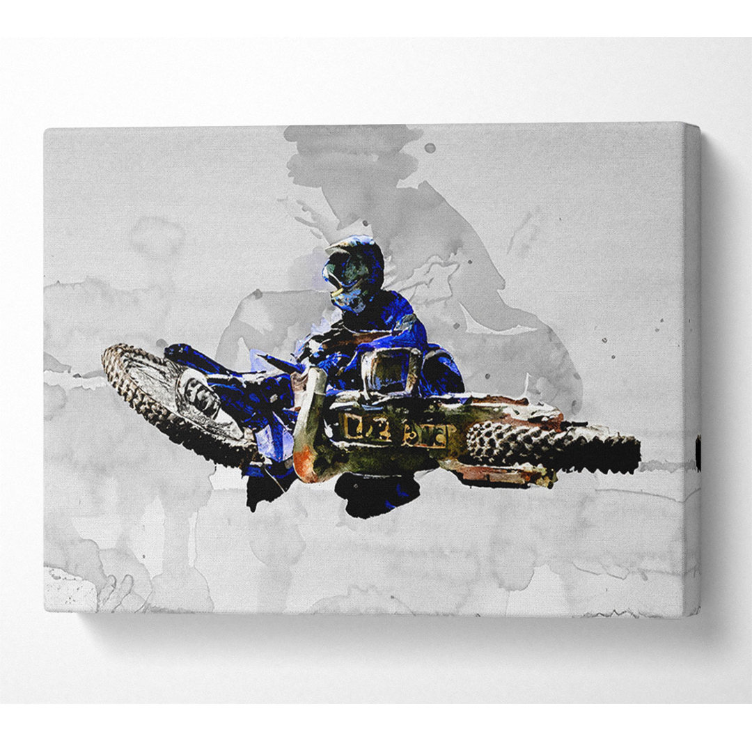 Motorcross Free Styler von oben - Kunstdrucke auf Leinwand