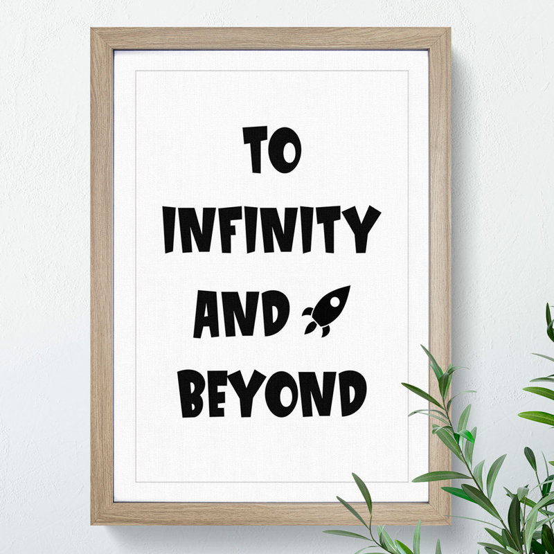 To Infinity and Beyond - Picture Frame Typography, 65cm H x 48cm W x 2cm D, Oak