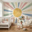 Panneau mural soleil rayonnant géométrique Sun-855894106-855894104