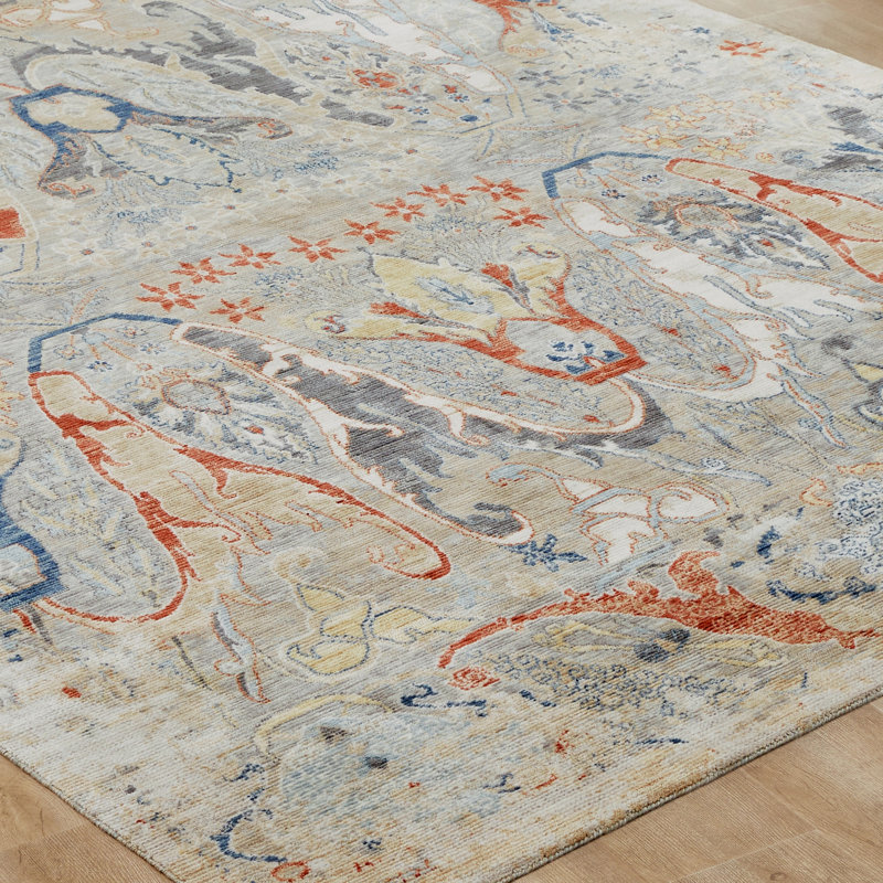Sundance Mesa Misted Stone Floral Wool Hand Crafted Area Rug, Rectangle 7'6" x 9'6"