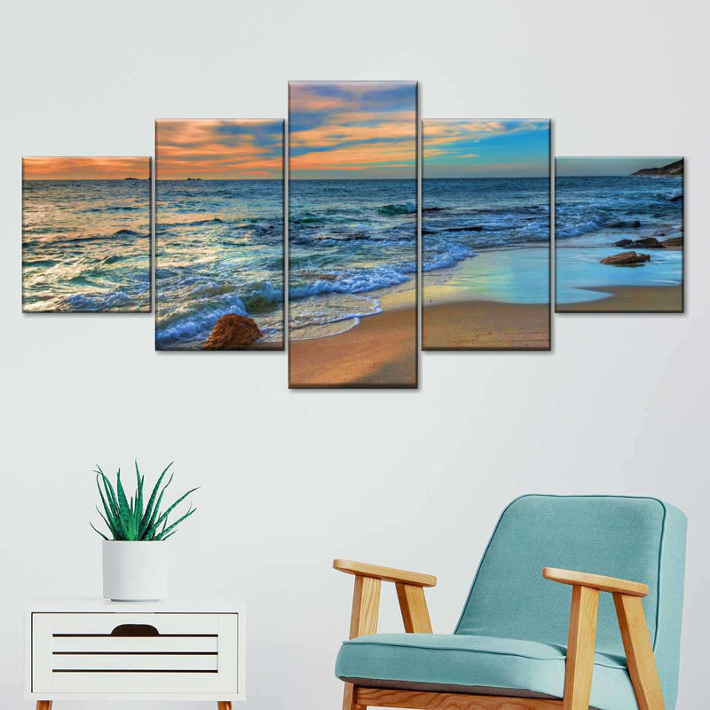 «Beach In Perth», reproduction d'art sur toile, H 55 po x l 24 po x P 1,25 po