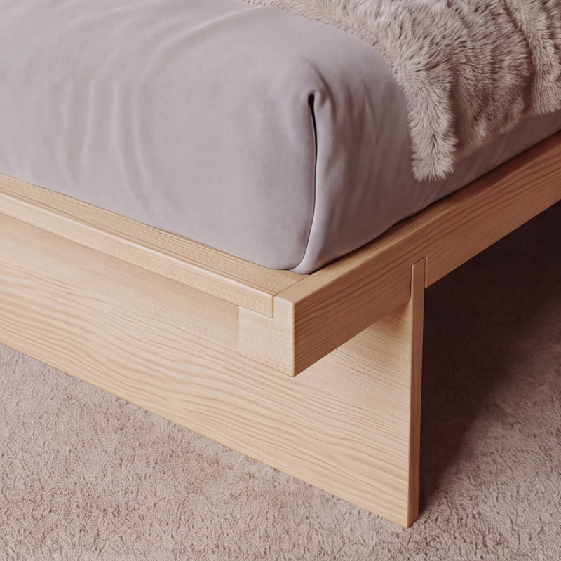 Hardee Bed Frame, Full, Light Wood