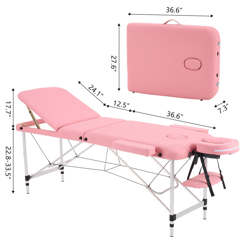 213.4cm Rectangular Adjustable Folding Table, Pink