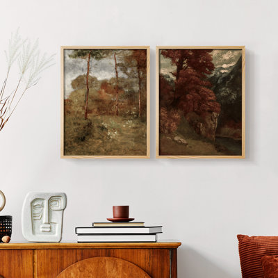 Vintage  Landscape XXV  -Framed Giclee Print - Set of 2