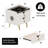20"Smart nightstand with USB Wireless Charging, LED 3-Color Lights, and Bluetooth Speakers-101201814