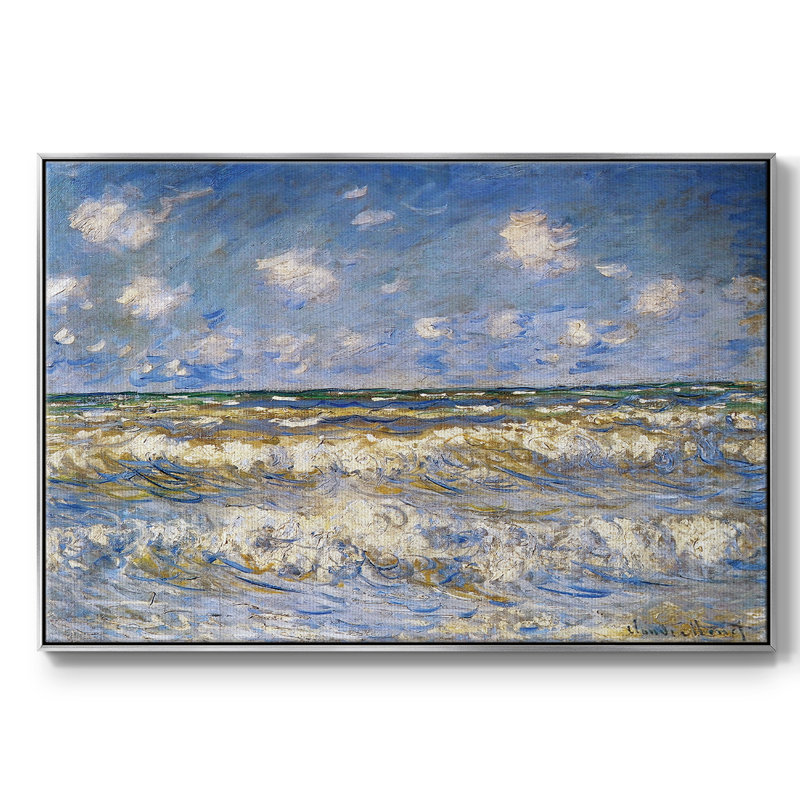 Rough Sea, 1881 sur toile, Toile argentée avec cadre flottant, H 41 po x l 27 po x P 2 po