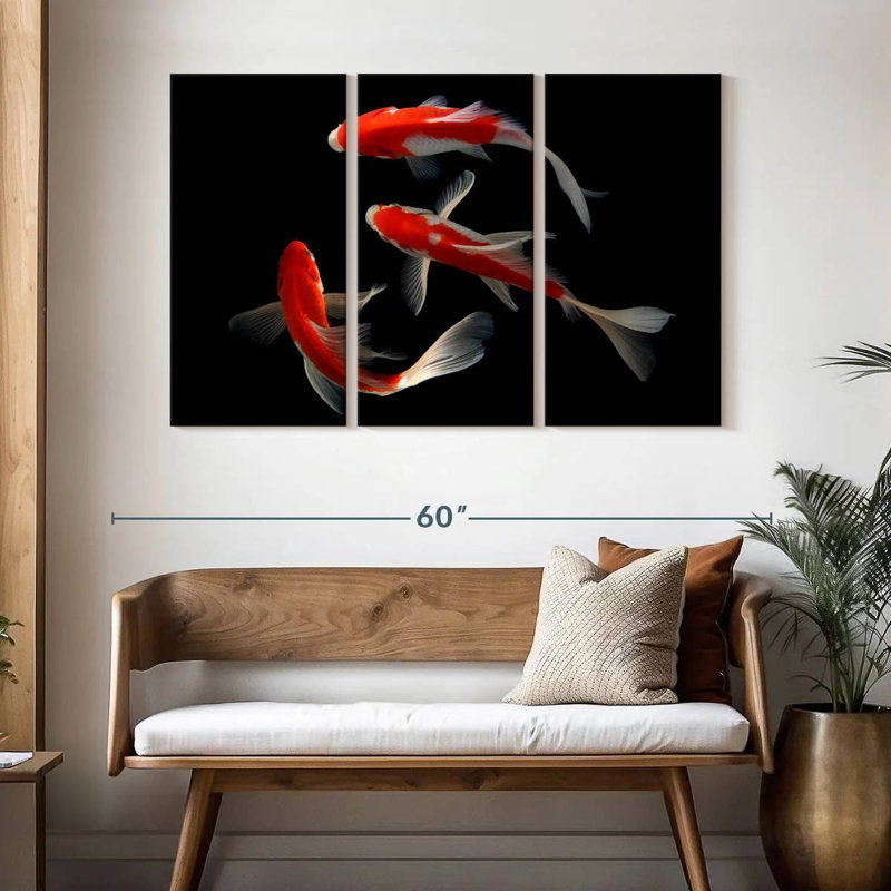 Koi Fish Trio, 32" H x 50" W