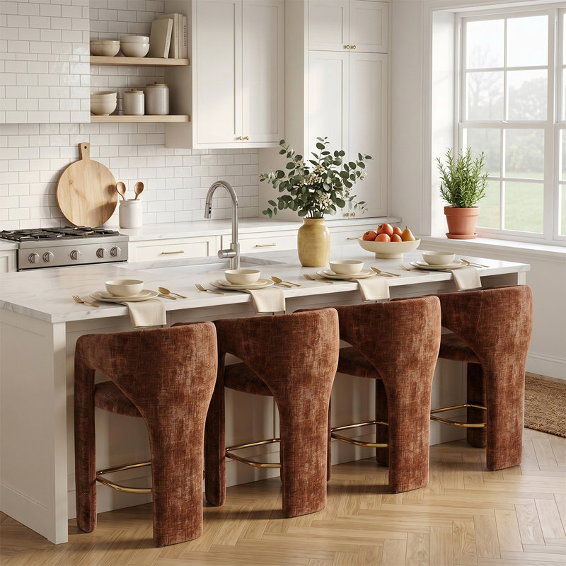 Tabouret de bar 24,5 po en chenille 24 po, Terra