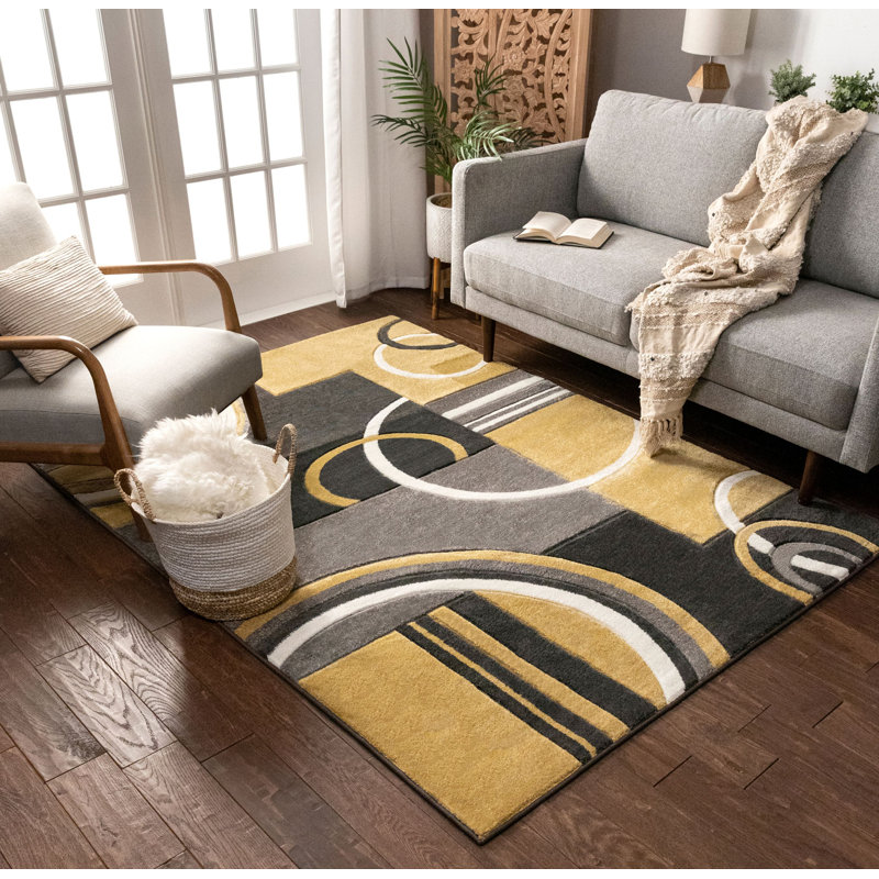 Ruby Abstract Synthetic Area Rug, Rectangle 160 x 220cm