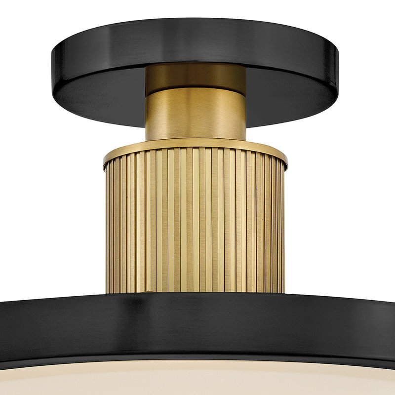 Hinkley Kieran Semi Flush Mount, Black/Lacquered Brass