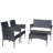 4 Pc Rattan Patio Furniture Set Outdoor Patio Cushioned Seat Wicker Sofa (Beige Cushion), Outdoor Patio Sofa Outdoor Set