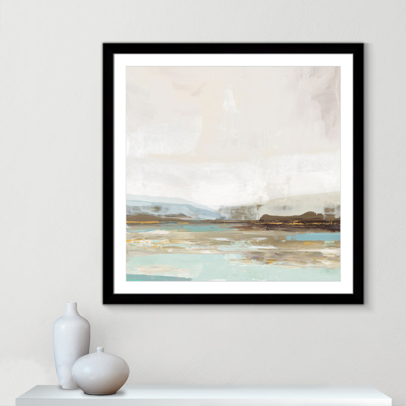 «Vibrance of Blue Print» par Allison Pearce, Cadre noir, H 37,5 po x l 37,5 po