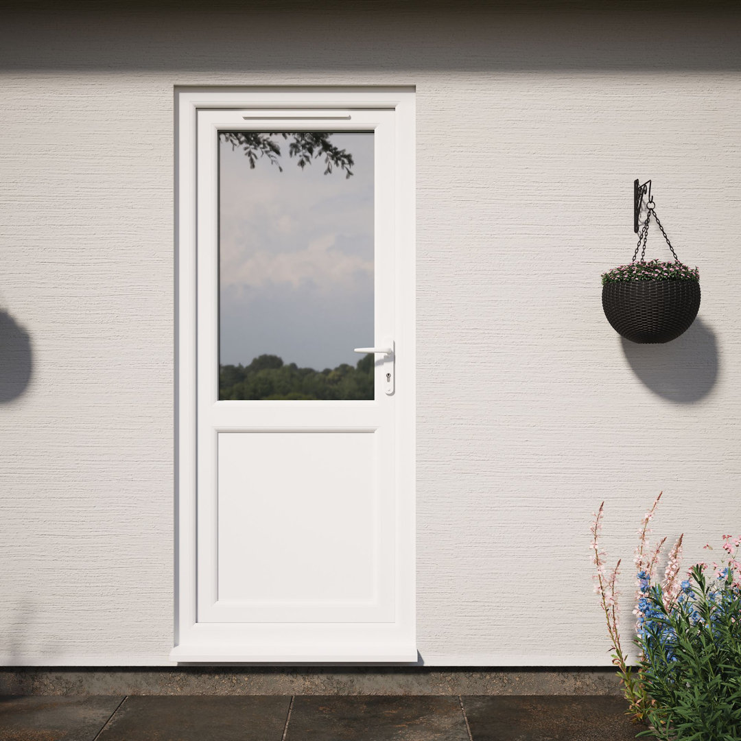 Crystal Triple Glazed Single Door Half panel Grey/White RH 890 x 2090mm Clear