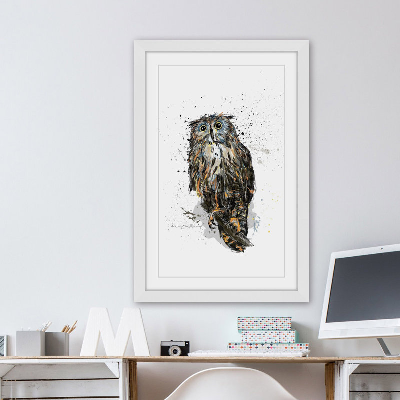 Hibou 2 par Marie-Eve Pharand - reproduction de cadre photo, H 45 po x l 30 po