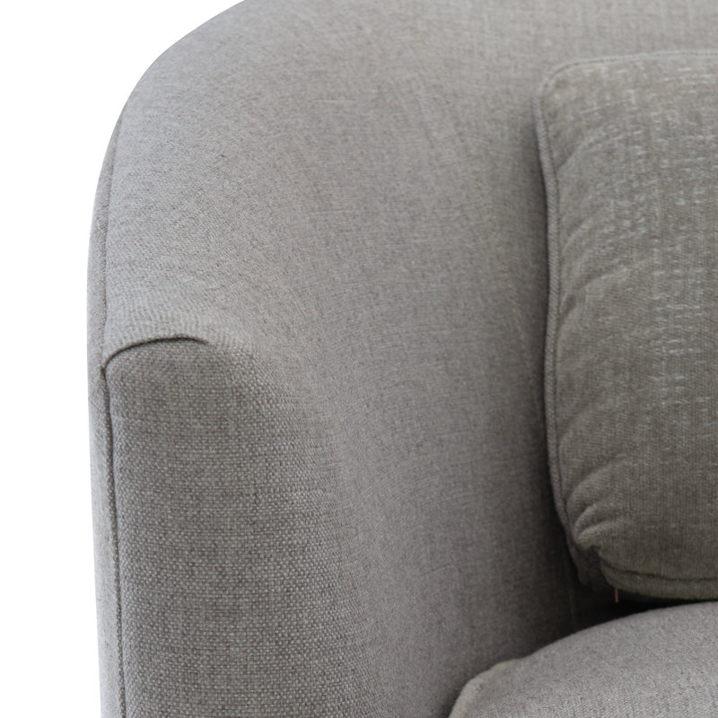 Aventura Swivel Patio Chair with Cushions, Light Grey/Dark Grey Linen 6032-110