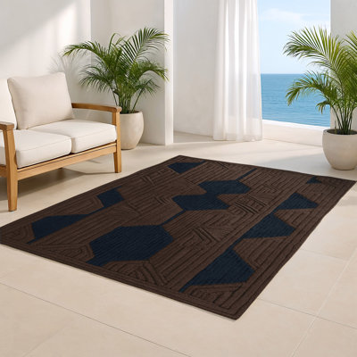 Tapis brun intérieur et extérieur Trellis
