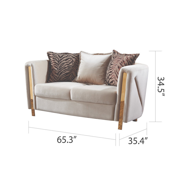 Velours beige contemporain avec base en bois robuste de conception robuste