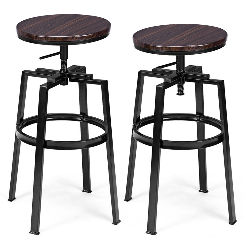 Aquila Swivel Adjustable Height Bar Stool with Steel Frame