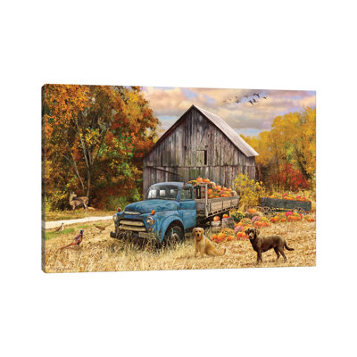Fall Truck And Barn by Greg & Company - Print on Canvas
