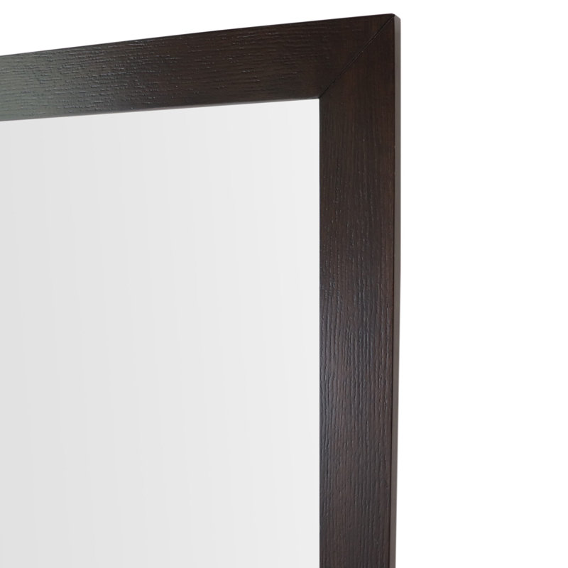 Ghent Solid Wood Rectangle Wall Mirror, Brown