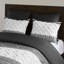 Housse de couette très grand / très grand 3 pièces, coton chenille, capitonnage blanc, chic, fermeture à boutons, 4 attaches de coin, lavable à la machine, et taies décoratives 3 pièces en coton, look, coins avec 2 inclus