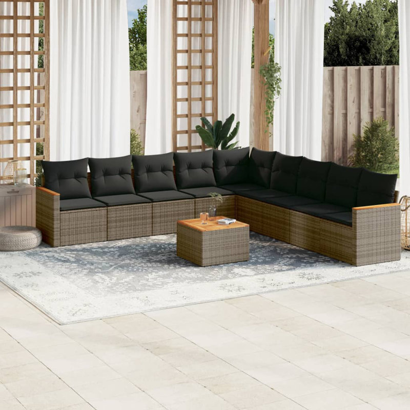 Ensemble de canapé de jardin Vidaxl gris