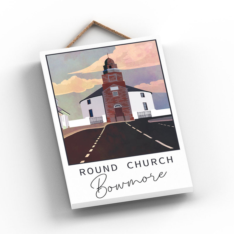 Round Church Bowmore - No Frame Print on Wood