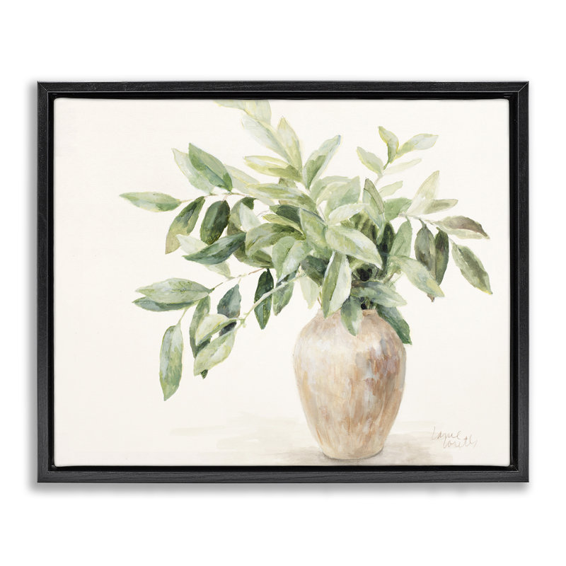 "Ivy Pots Plant", art mural sur toile flottante par Lanie Loreth, Cadre flottant noir de jais, H 17 po x l 21 po