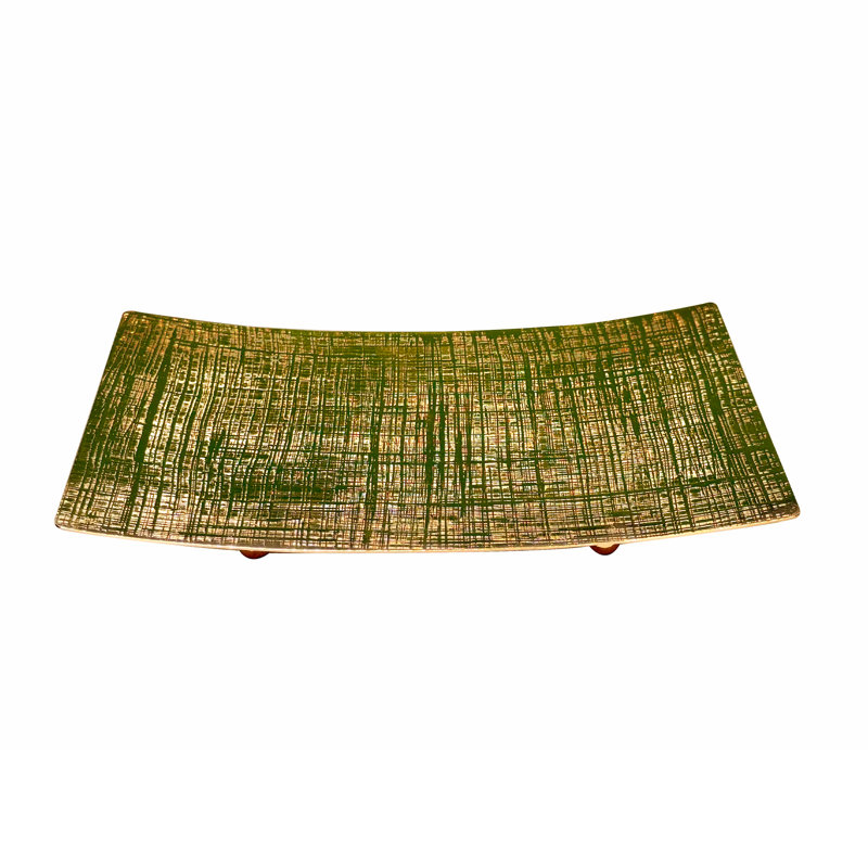 Jacquard Metal Face Towel Tray, Brass