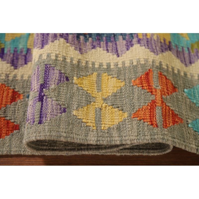 Tapis multicolore à motif oriental kilim 3 x 4
