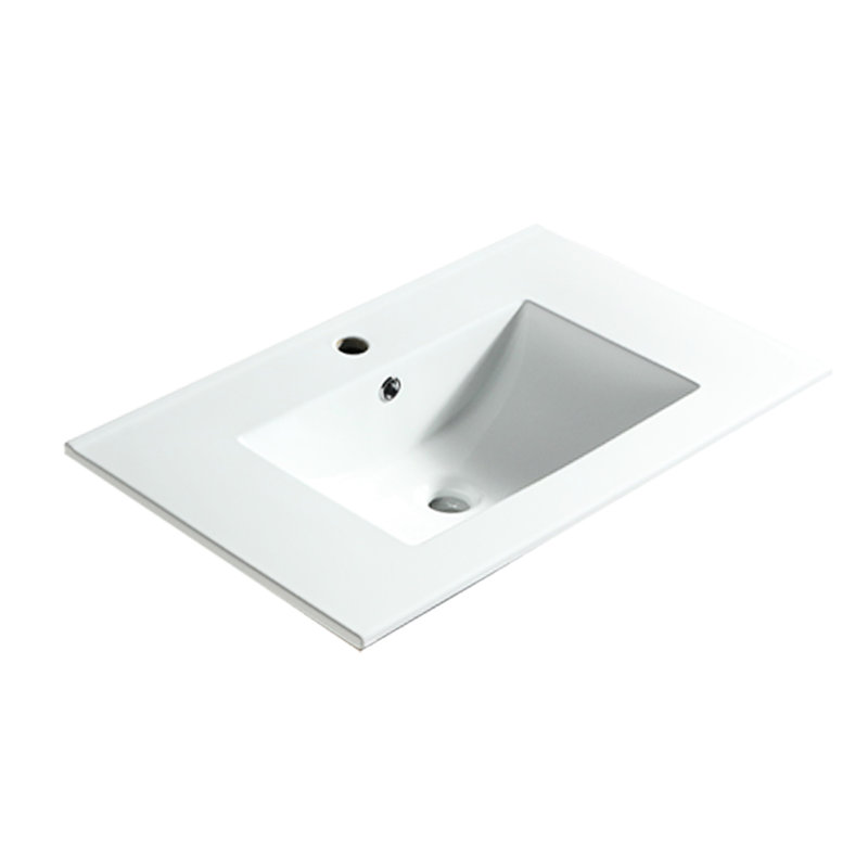 White Basin 24" Bathroom Vanity Top, High - Grade Ceramic, To Water Damage, Deep Design Top Only, Basin, Stains And Scratches